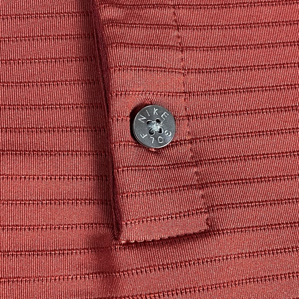 VTG Nike Golf Mens Short Sleeve Polo Shirt Red Ribbed Sphere Dry Performance XL - Picture 7 of 14